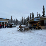 ARENA participants and community workers discussing local energy initiatives outside.