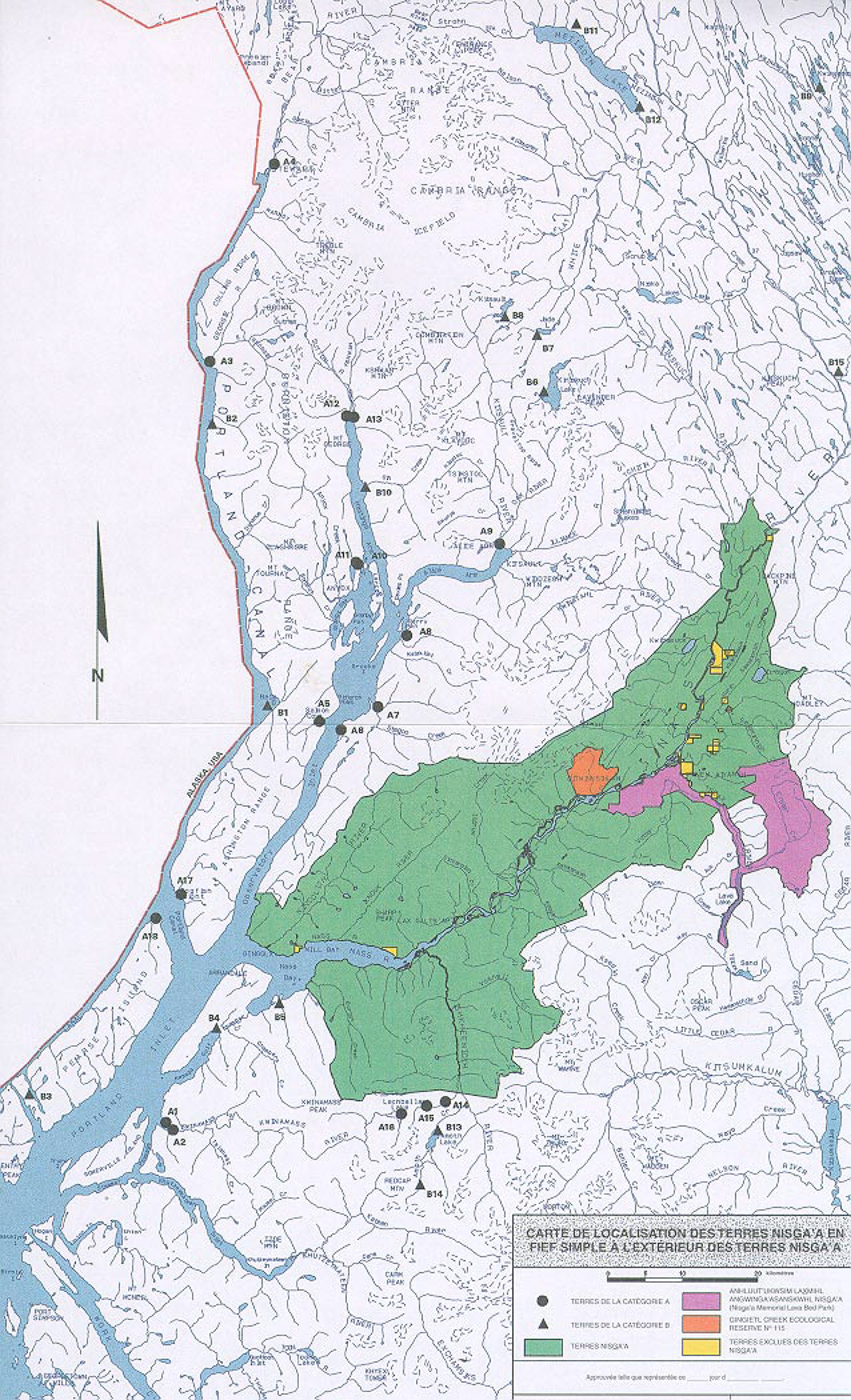 Lien vers une image pleine grandeur de la Carte des terres des cat&eacute;gories A et B
